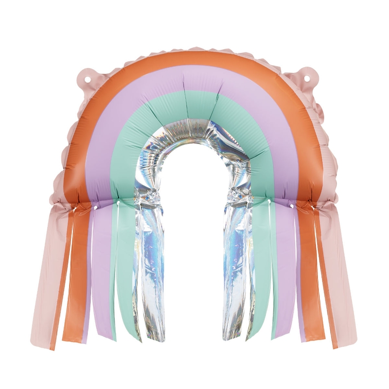 Folienballon Regenbogen mit Fransen 33cm