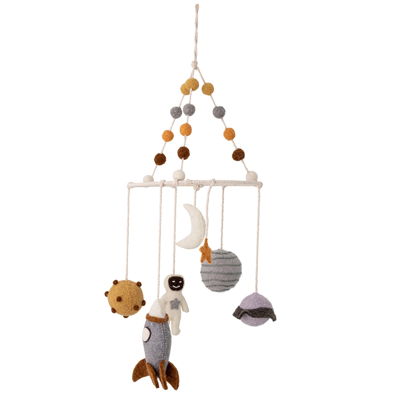 Mobile aus Wolle 'Weltraum' senf ca. 20cm