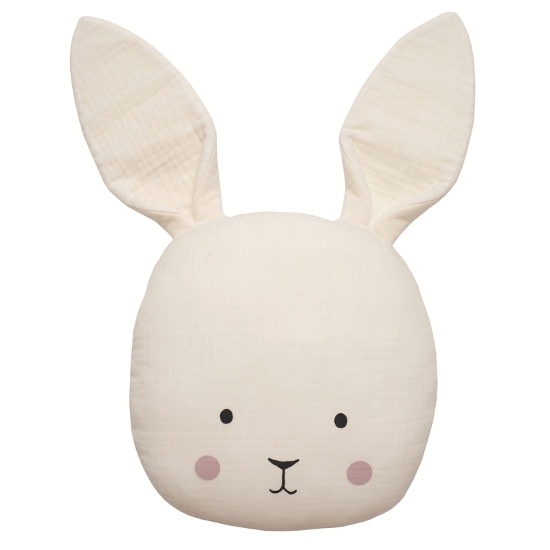 Kissen 'Hase' Musselin creme ca. 25x45cm