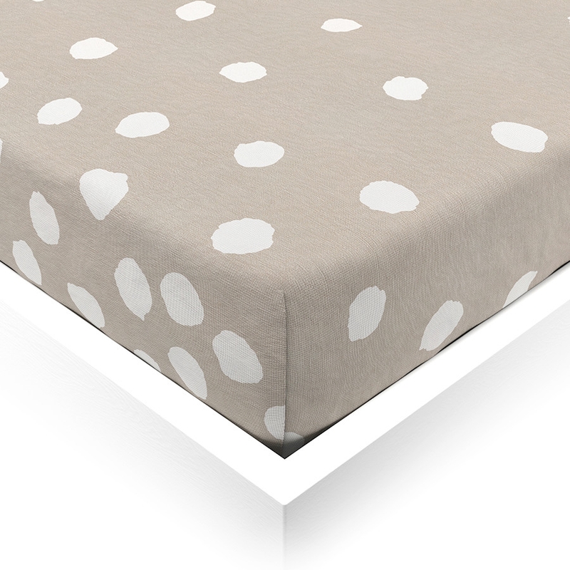 Spannbettlaken 'Buttons' Leinen 70x140cm