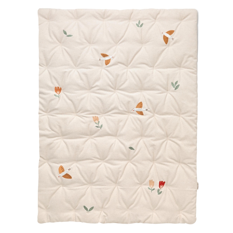 Bio Spielmatte Baumwolle Vögel 90x120cm