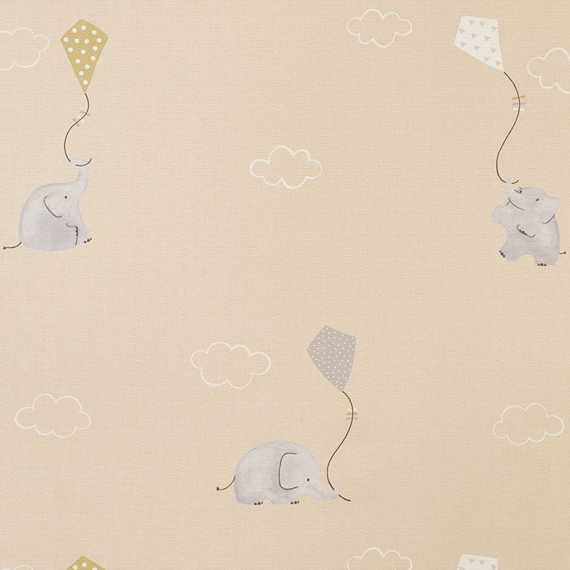 Stoff &#039;My Little World&#039; Elefanten&#039; beige/grau