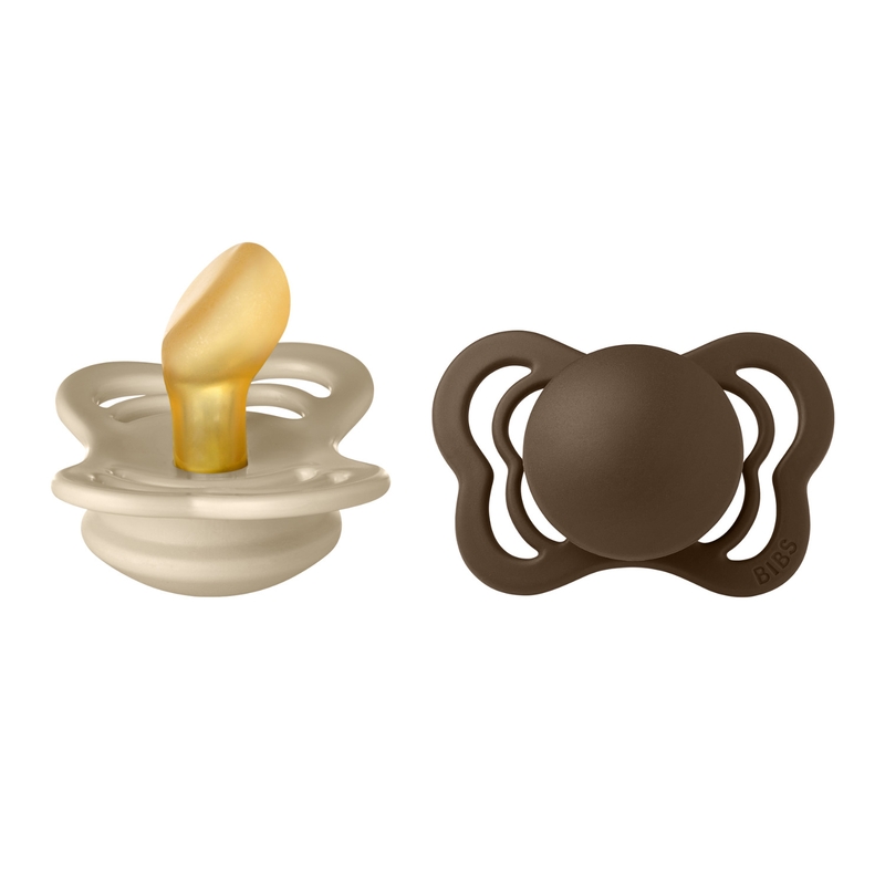 Schnuller &#039;Couture&#039; creme/schokobraun 0-6 M