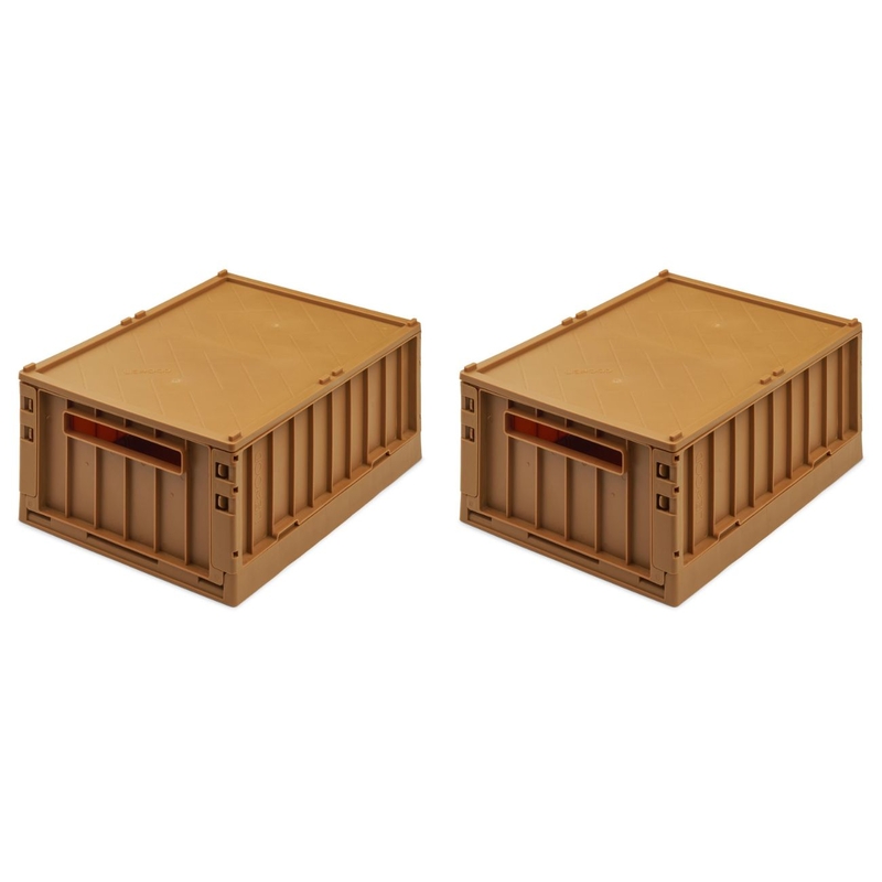 Aufbewahrungsboxen mit Deckel caramel 2er Set