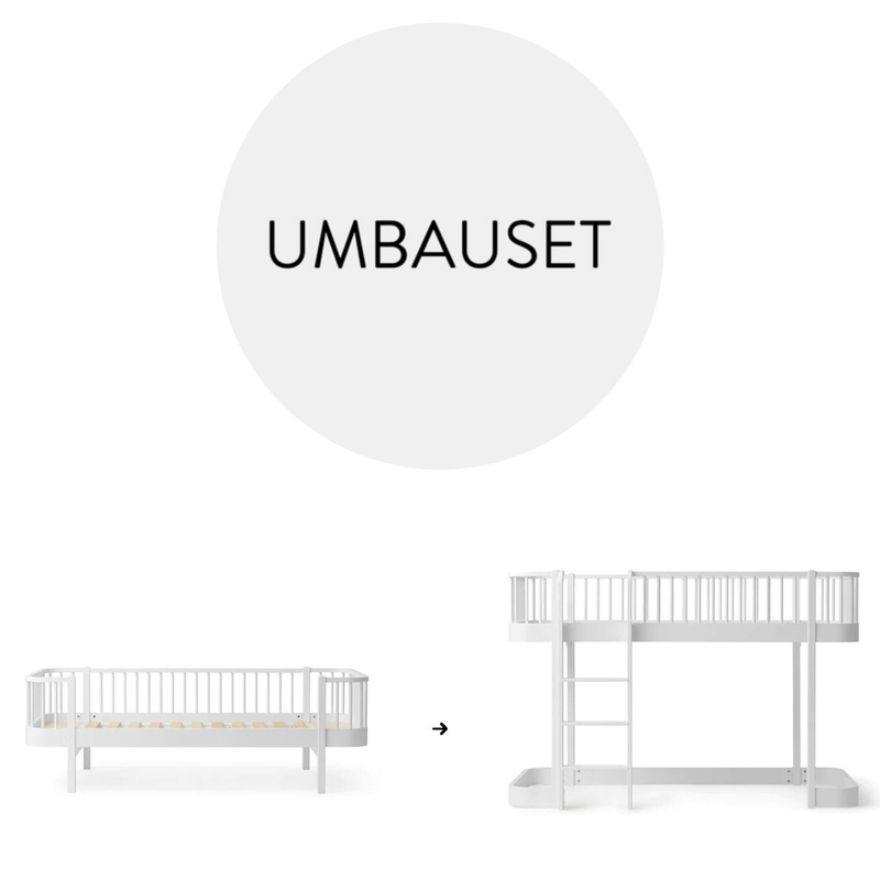 Umbauset - Bettsofa zum Halbhochbett &#039;Wood&#039; weiß