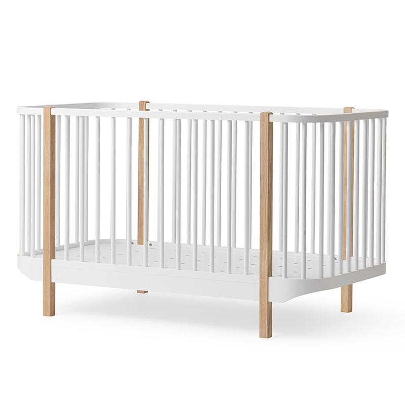 Babybett &amp; Kinderbett &#039;Wood&#039; Eiche/weiß 70x140cm
