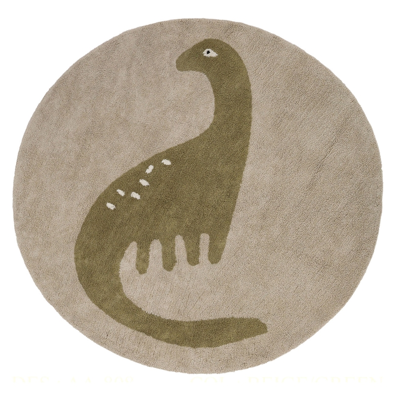 Teppich &#039;Dex Dino&#039; rund beige/grün 130cm