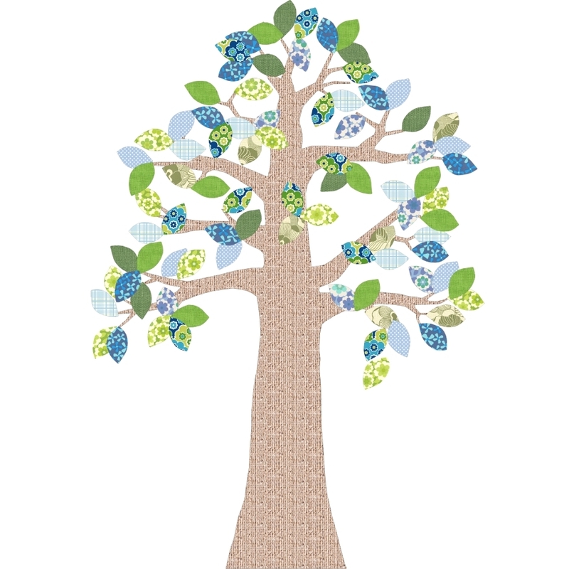 Tapetenbaum natur/blau/grün 230cm