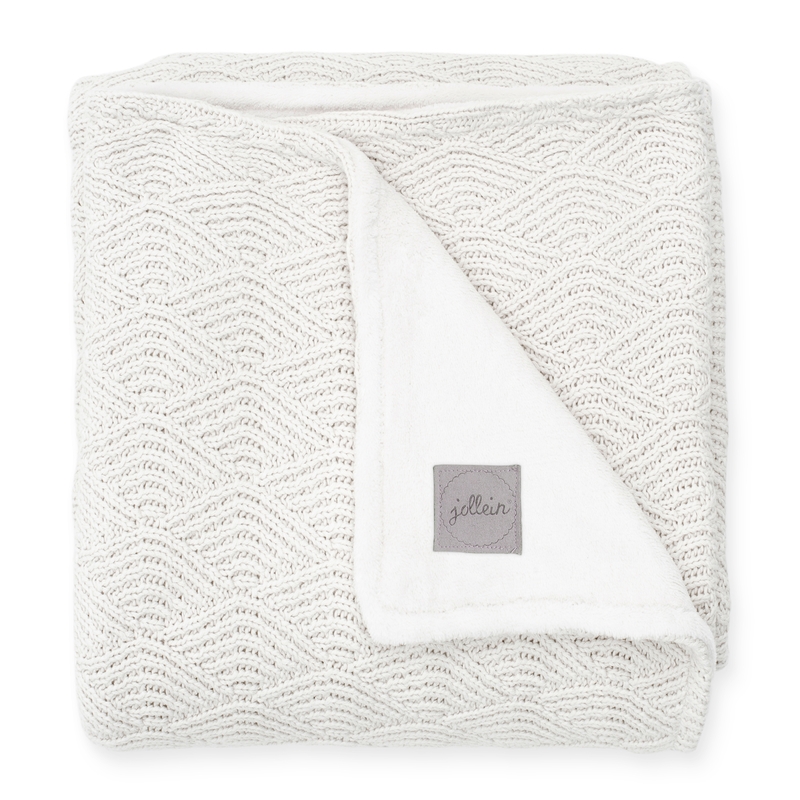 Winterdecke &#039;Riverknit&#039; Strick/Plüsch creme