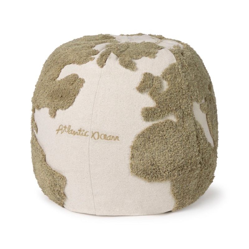 Sitzpuff Weltkugel beige/taupe 50cm