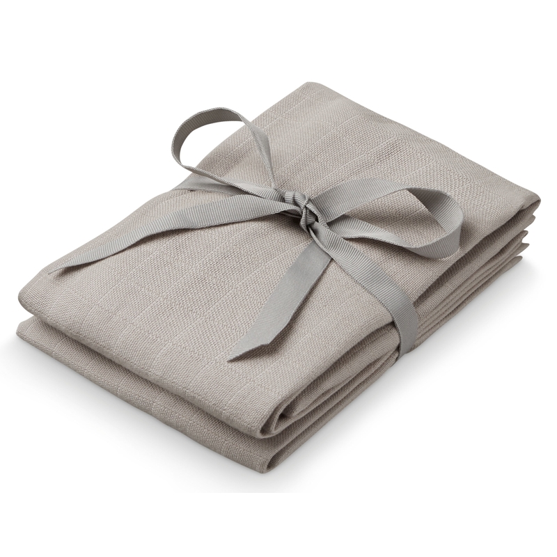 Mulltücher taupe 2er Set 70x70cm