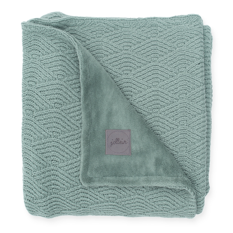 Winterdecke &#039;Riverknit&#039; Strick/Plüsch jade