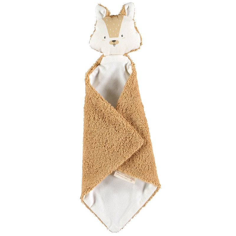 Bio Schnuffeltuch &#039;Eichhörnchen&#039; Frottee camel