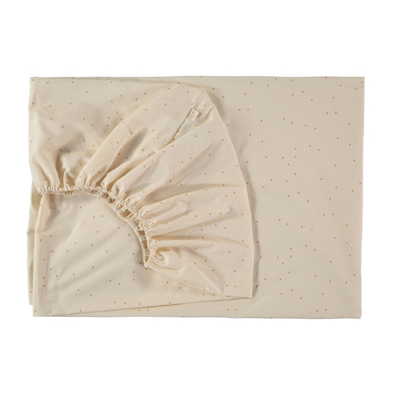 Bio Bettlaken &#039;Sweet Dots&#039; creme 90x200cm