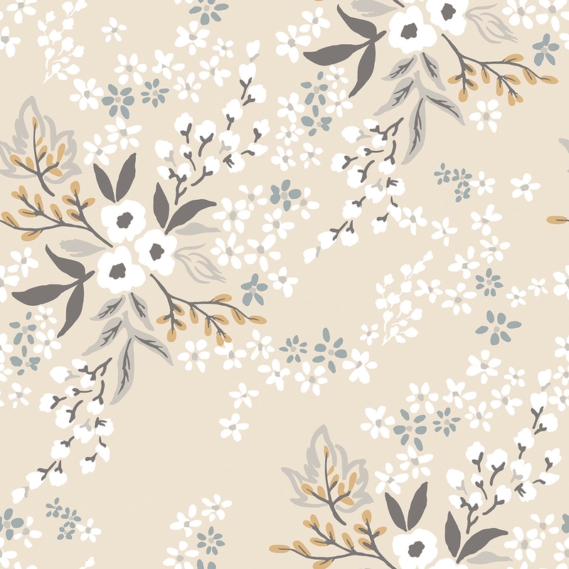 Vliestapete &#039;Floral Constellation&#039; creme