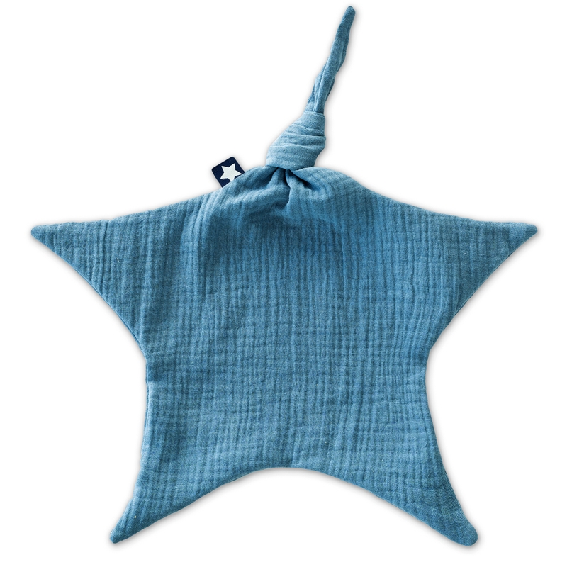 Schnuffeltuch 'Terra' Musselin blau ca. 35cm