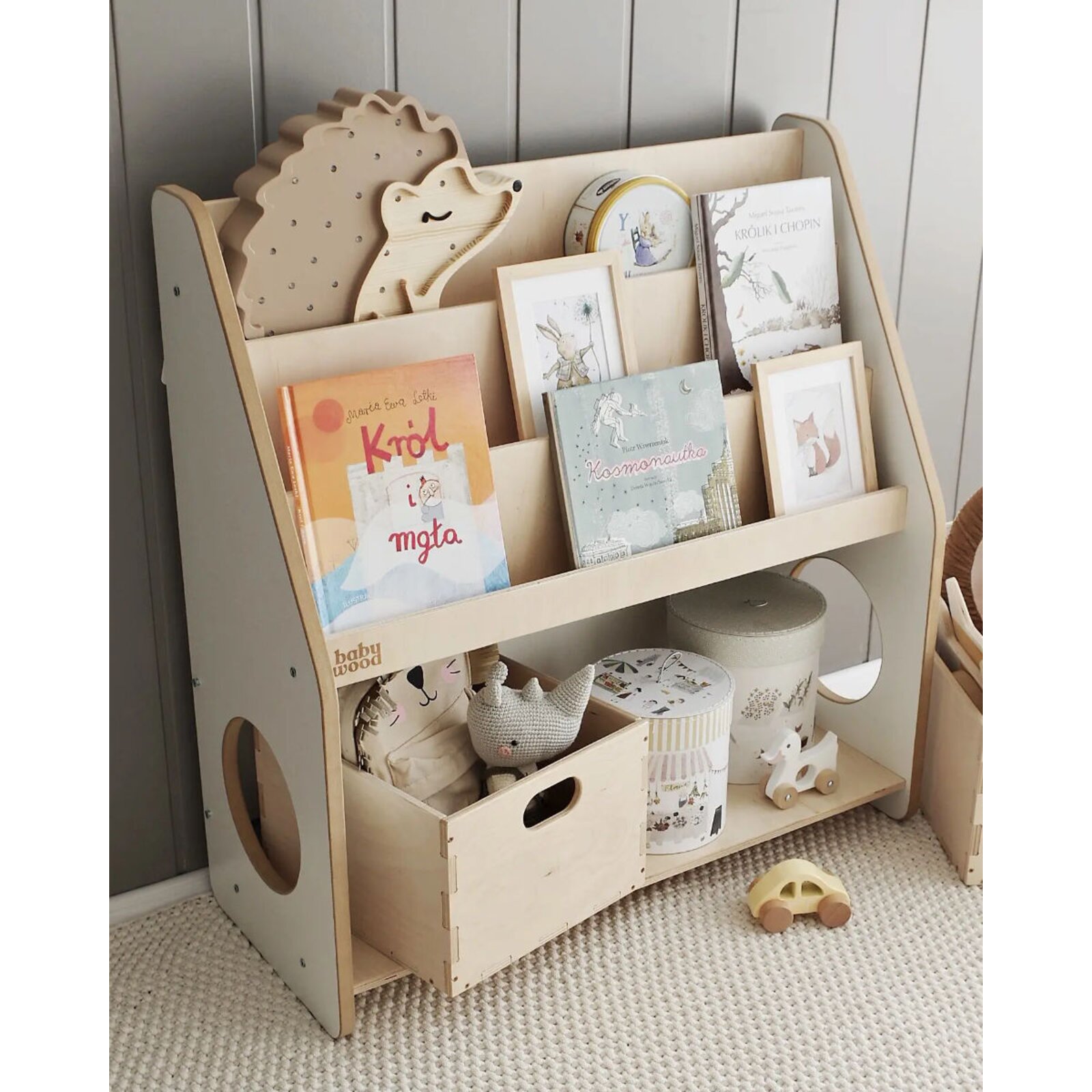 Strixorn Wandregal Kinderzimmer 3er-Set - Montessori Bücherregal Mit Haken