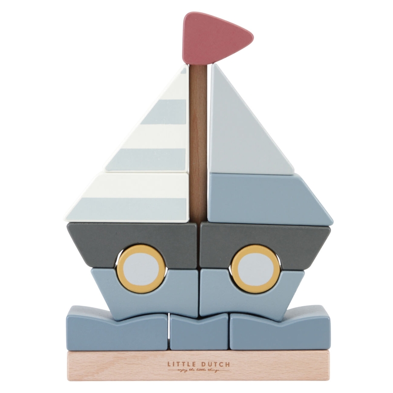 Stapelspiel/Puzzle &#039;Segelboot&#039; Holz ab 1 Jahr