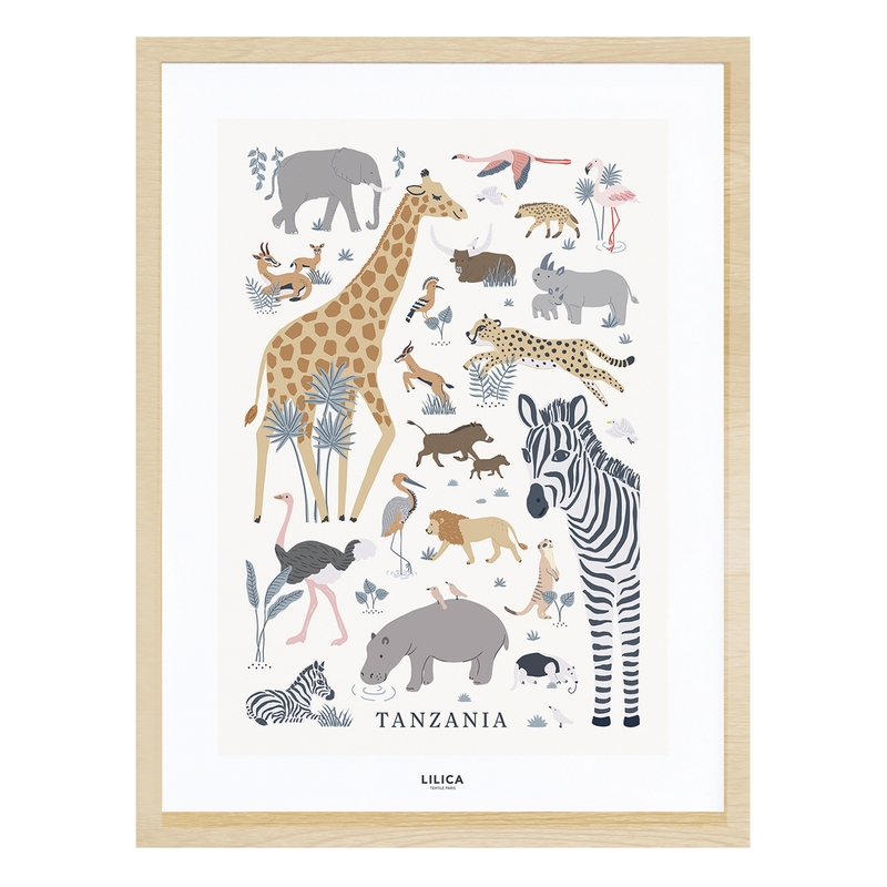 Bild 'Tanzania' Safaritiere natur 30x40cm