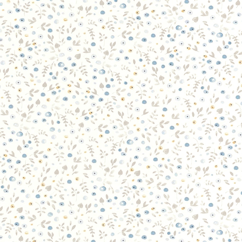 Blumentapete &#039;My Little World&#039; blau/beige