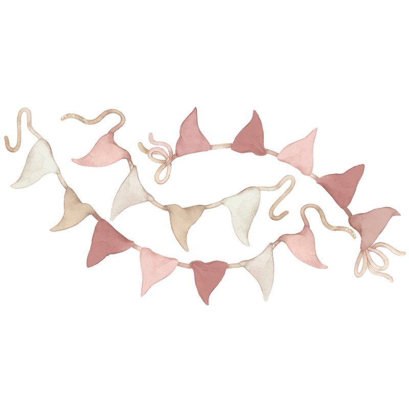 Wandsticker &#039;Pennant Garlands&#039; rosa