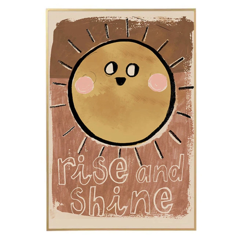 Poster &#039;Sonne Rise &amp; Shine&#039; gelb/ziegel 50x70cm