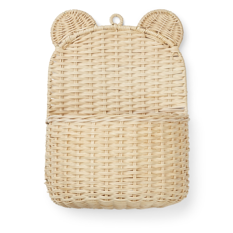 Kinderzimmer Wandkorb mit Ohren Rattan 34cm