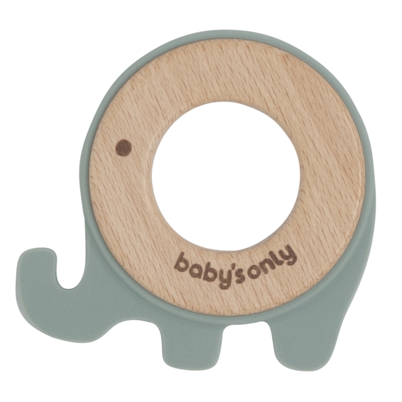 Beißring 'Elefant' Holz/Silikon jade