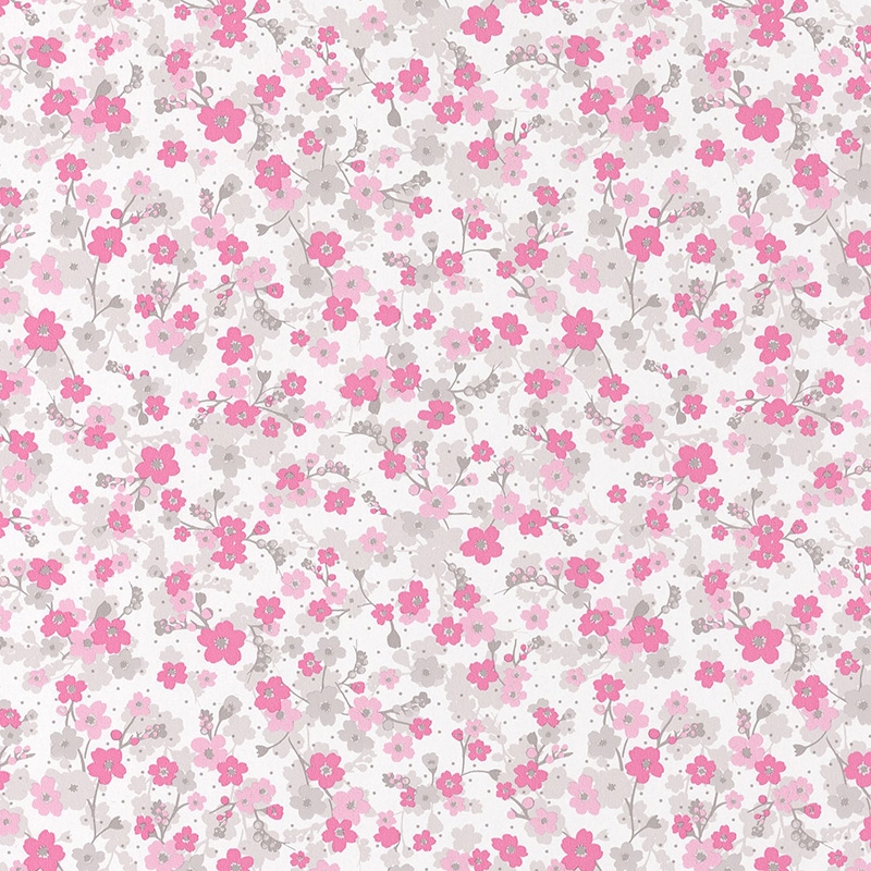 Tapete Blümchen rosa/grau &#039;Pretty Lili&#039;