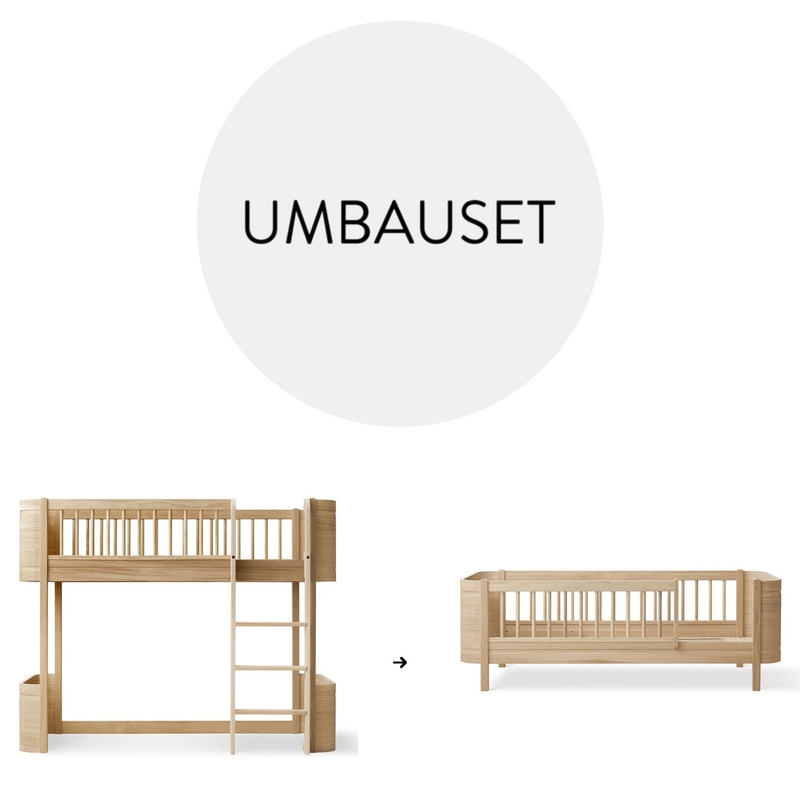 Umbauset - Halbhochbett zum Juniorbett &#039;Mini+&#039; Eiche