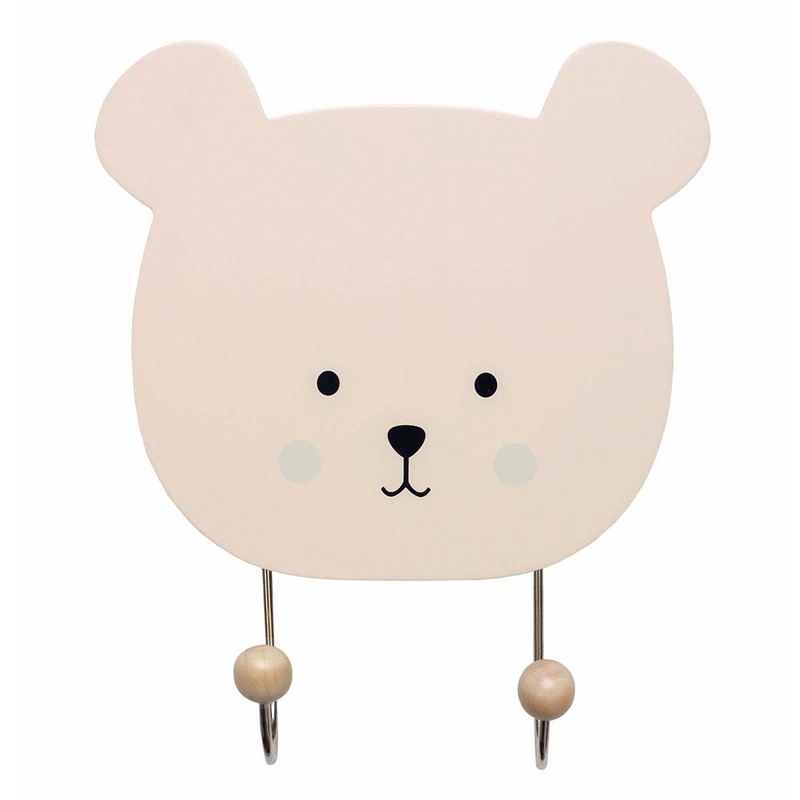 Kleiderhaken 'Teddybär' Holz beige