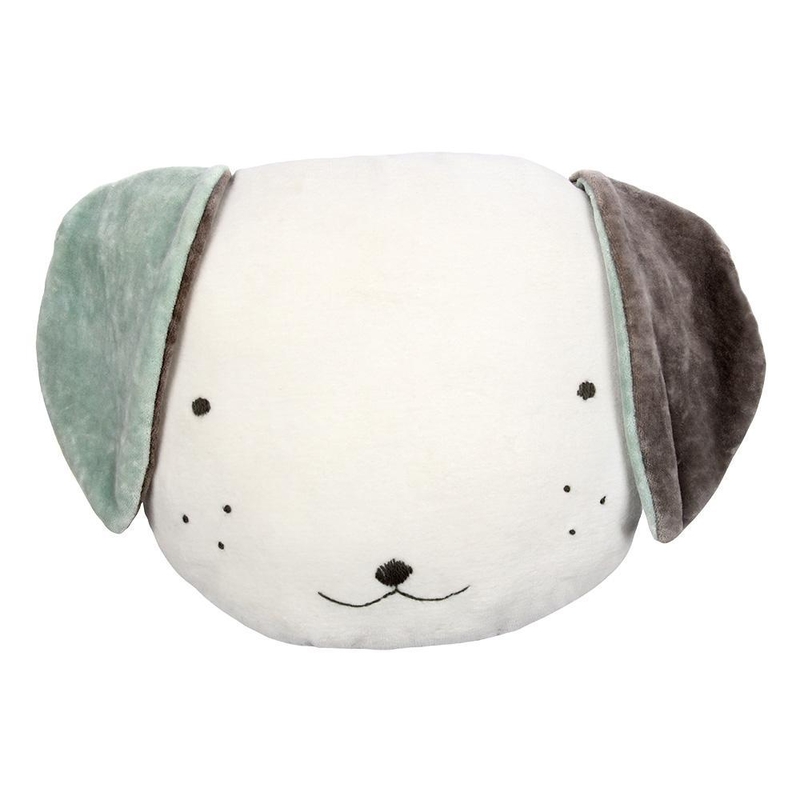 Kissen 'Hund' aus Samt creme ca. 34cm