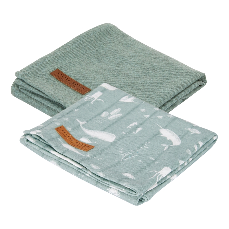Tücher 'Ocean' mint/jade 2er Set 70x70cm