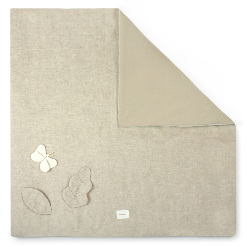 Spielmatte Leinen greige 98x98cm