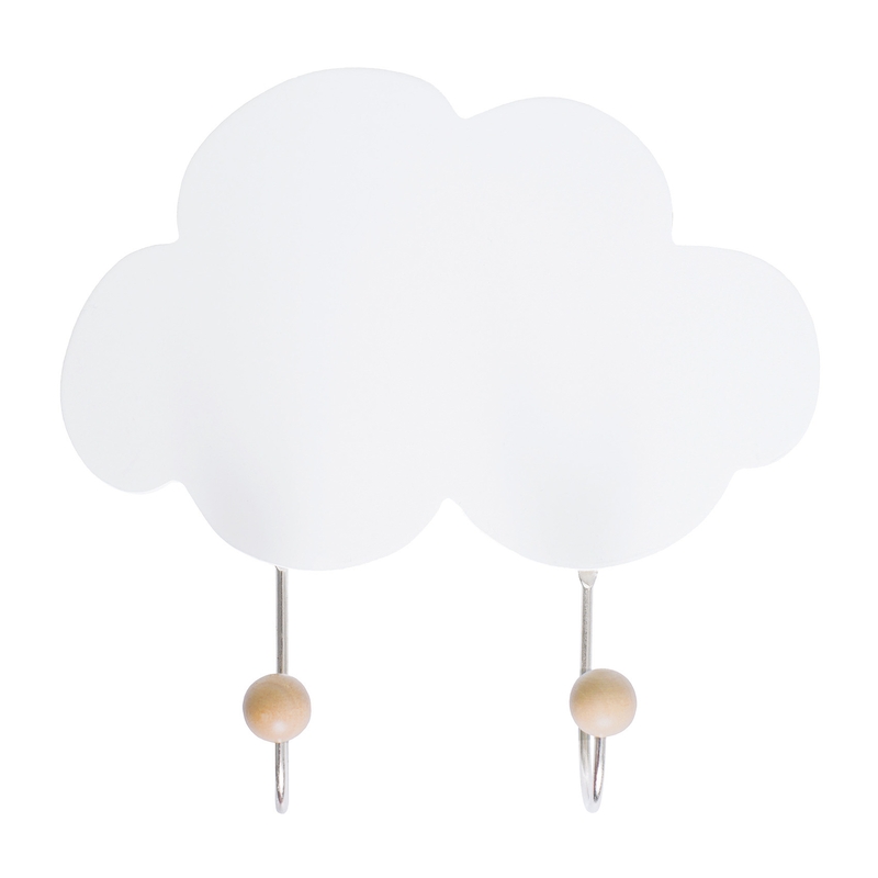 Kleiderhaken 'Wolke' Holz weiß/natur