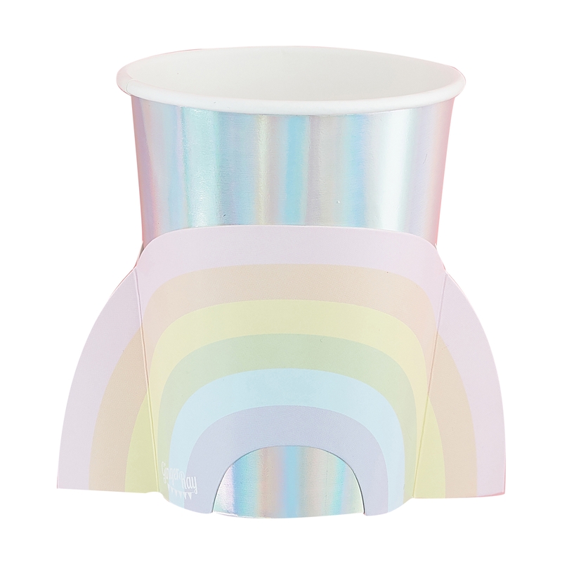 Pappbecher &#039;Regenbogen&#039; pastell 8 St.