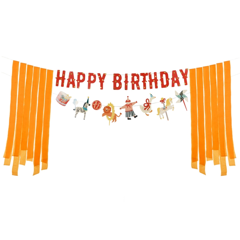 Partygirlande &#039;Happy Birthday&#039; Zirkus 275cm