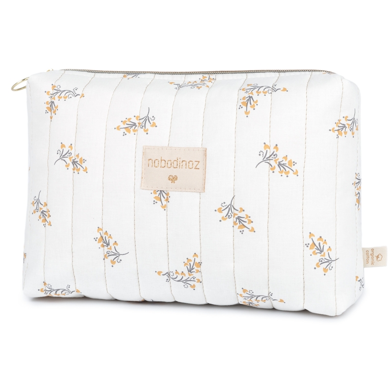 Bio Kosmetiktasche &#039;Flore&#039; weiß