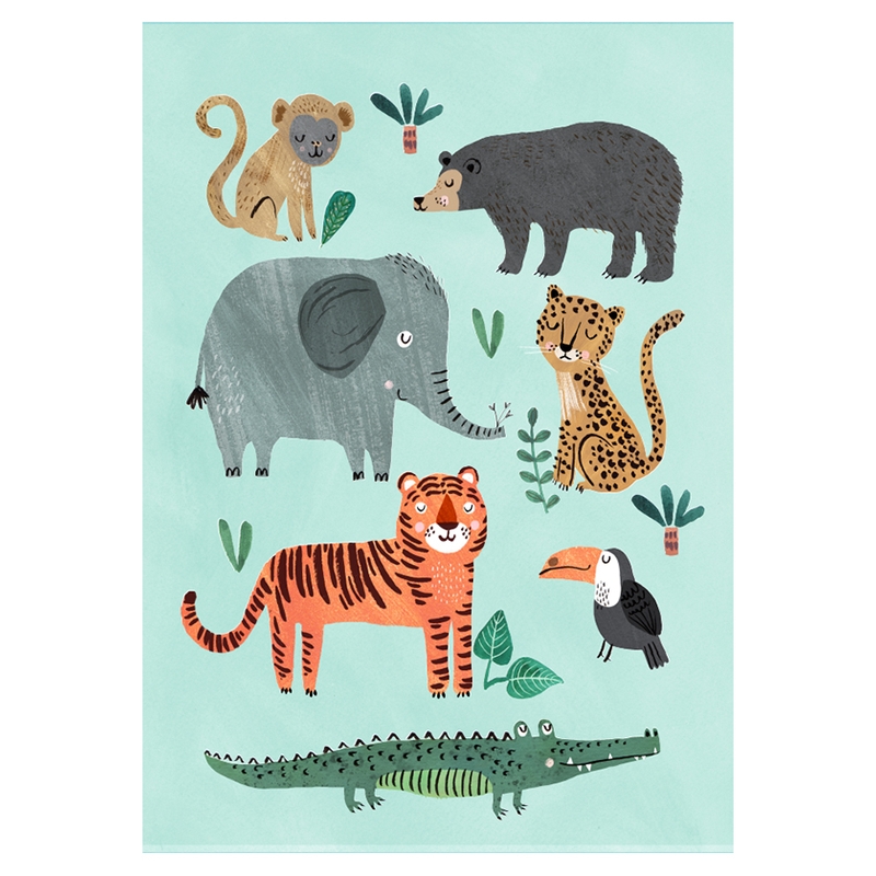 XL-Poster 'Safaritiere' mint 50x70cm