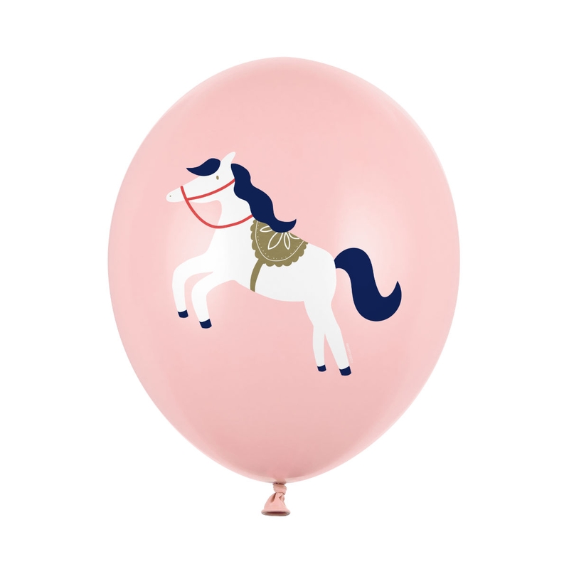Luftballons Pferd rosa/weiß 30cm 6 St.