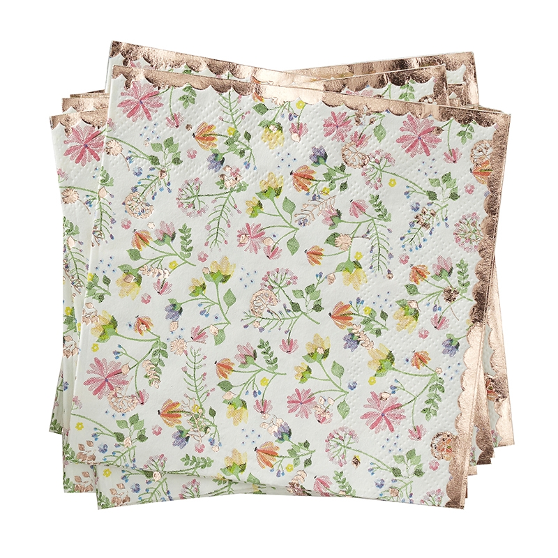 Servietten &#039;Ditsy Floral&#039; roségold 16 St.
