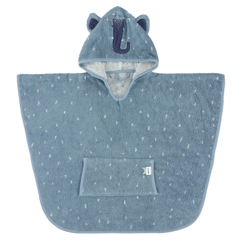 Bio Badeponcho &#039;Elefant&#039; blau 64x47cm