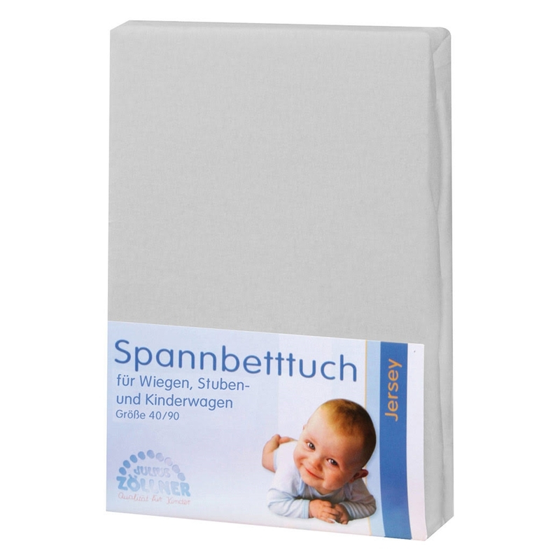 Wiegenlaken Jersey hellgrau 90x40cm