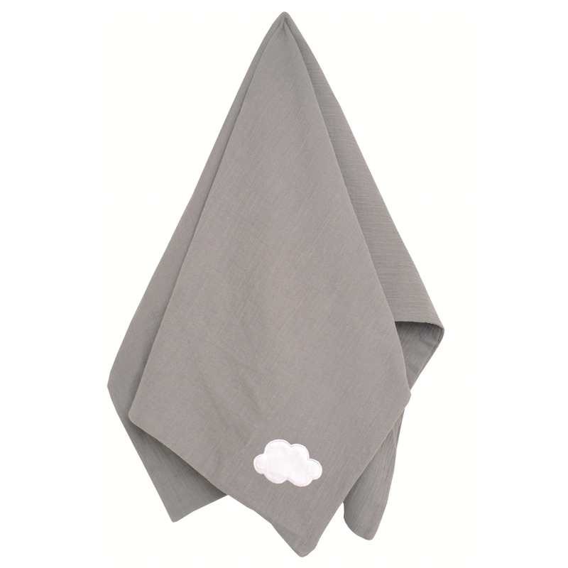 Babydecke 'Wolke' Musselin grau 75x95cm