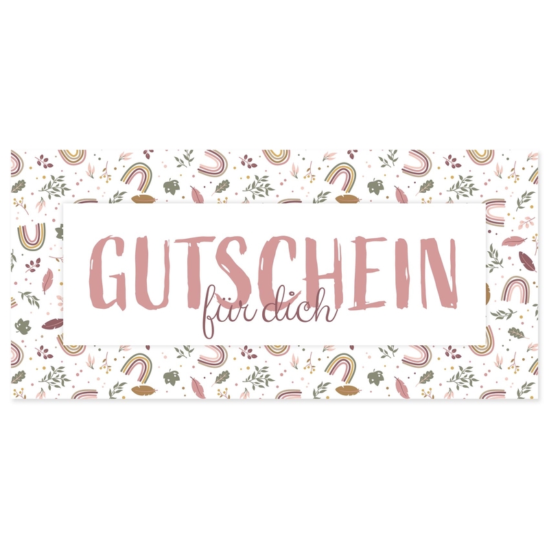 Gutschein &#039;Regenbögen&#039; rosa ab 10€ (Postversand)