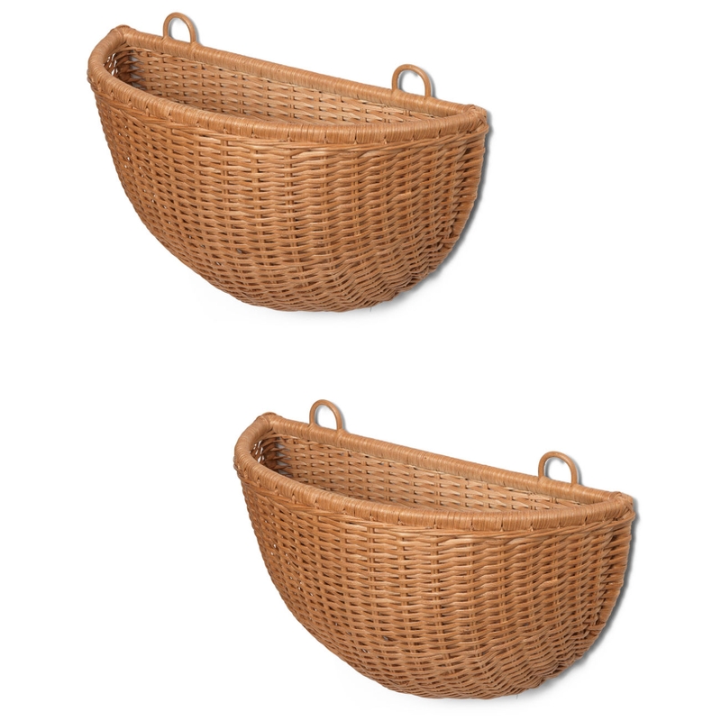 Wandkörbe aus Rattan 2er Set