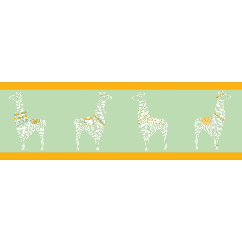 Bordüre 'Lama' mint/orange