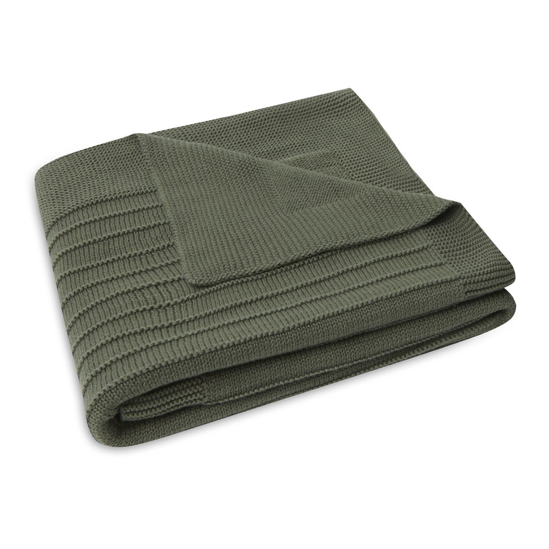 Bio Decke &#039;Pure Knit&#039; aus Strick grün 75x100cm