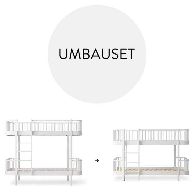 Umbauset - Etagenbett zum halbhohen Etagenbett weiß