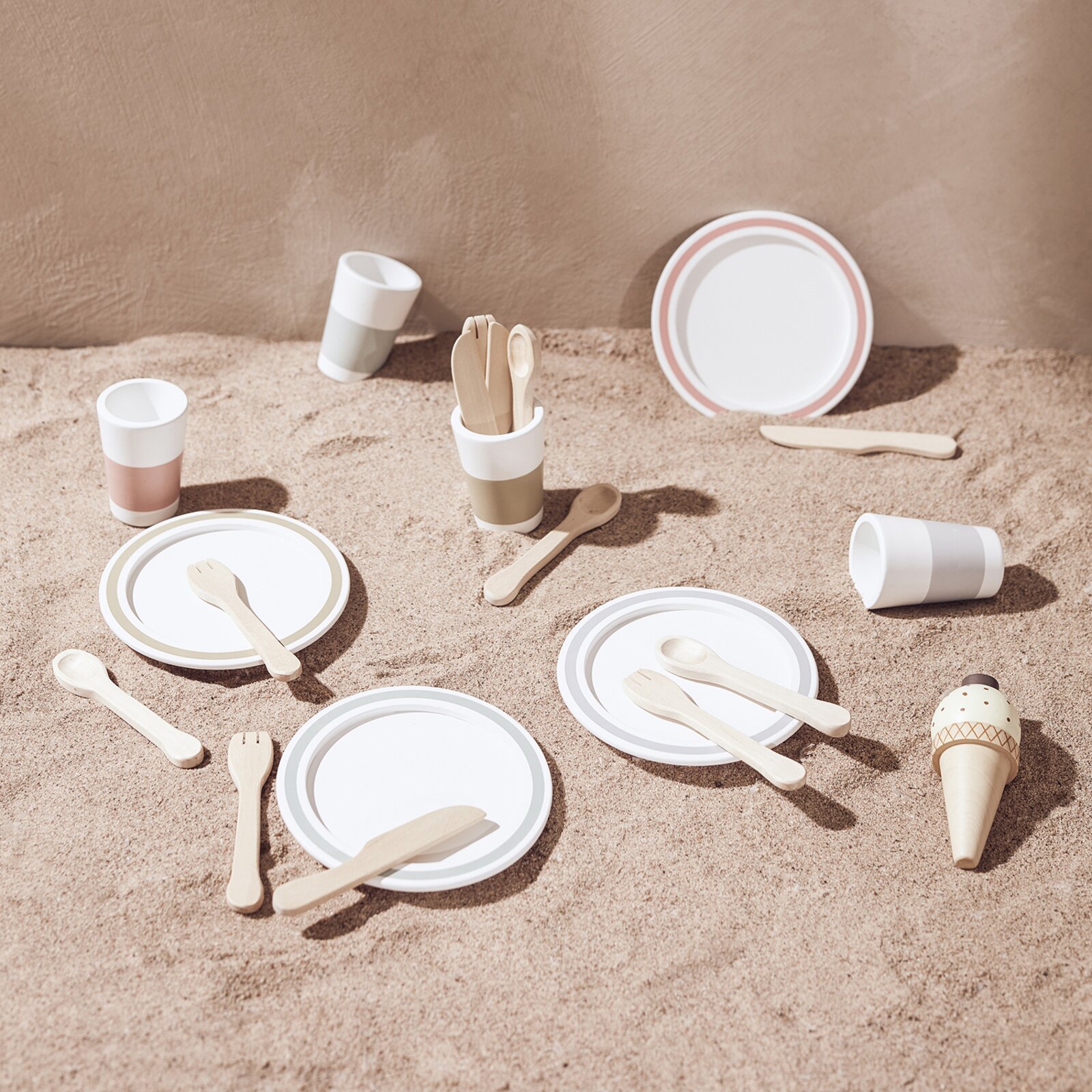 Teeservice Kinder Aus Holz - 20-teiliges Spielgeschirr Für Kinderküchen